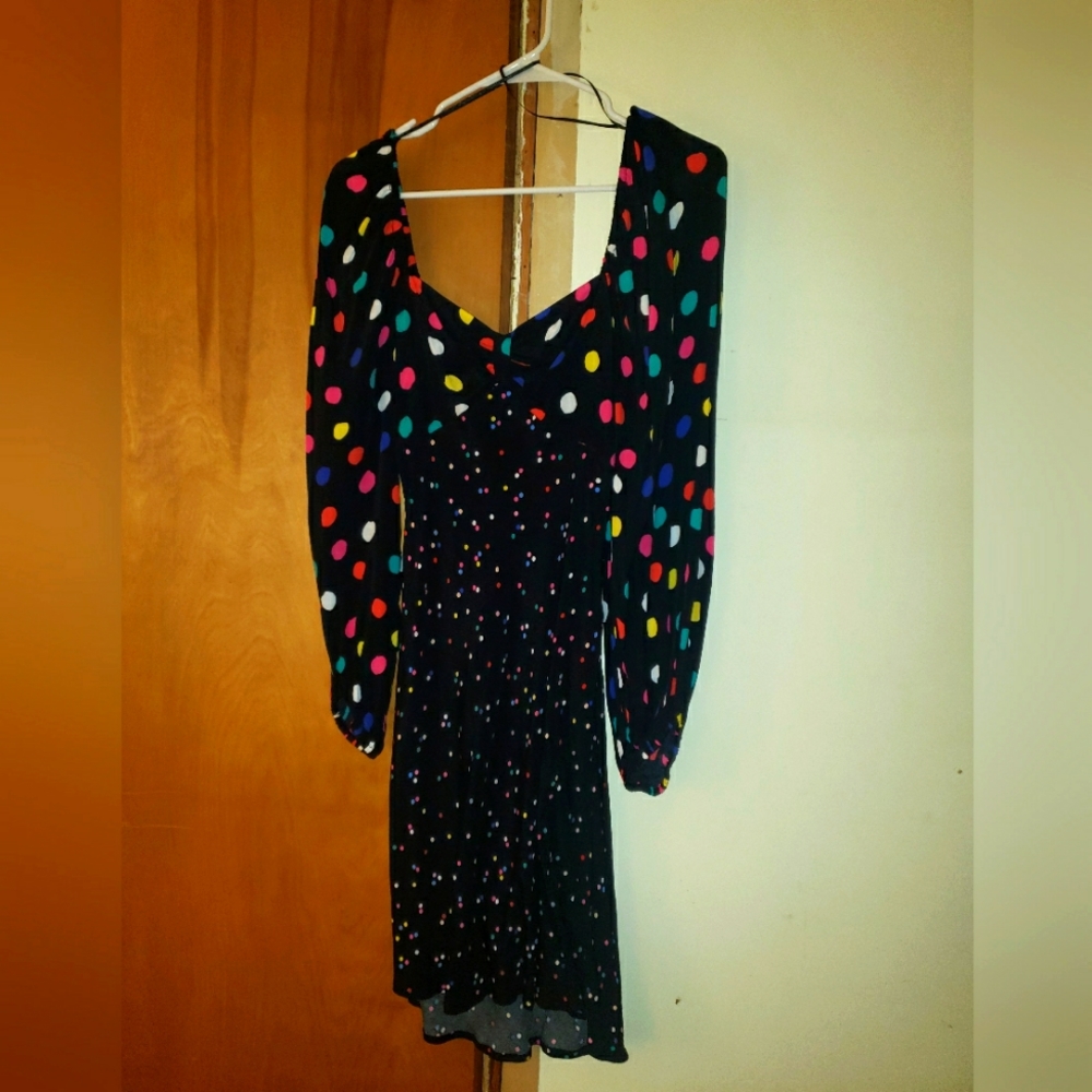 Black Rixo Polka-dot Dress, Women's Size 2